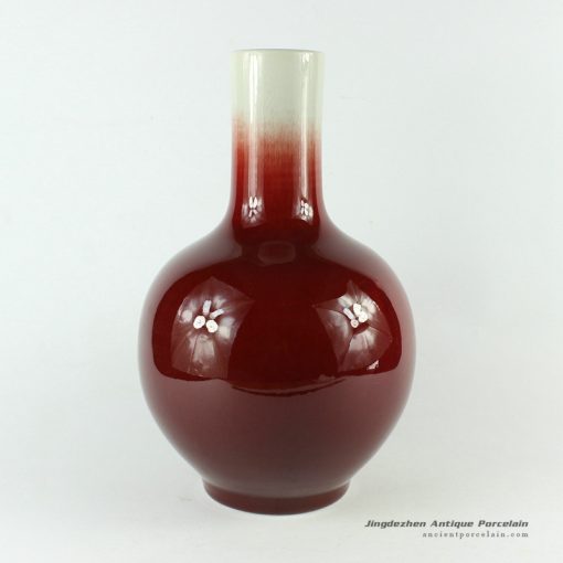 RZCN03_H11.8″ decorative modern vases Oxe Blood Red Porcelain Vase