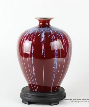 RZCN06_10.6″ Ceramic Chinese vase oxblood red