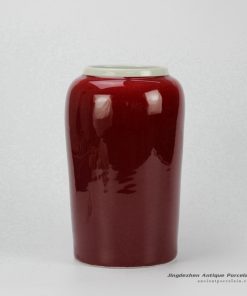 RZCN10_Oxblood glazed modern red vase
