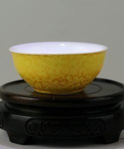RZDD02_Hand needle painted Jingdezhen porcelain tea cups yellow