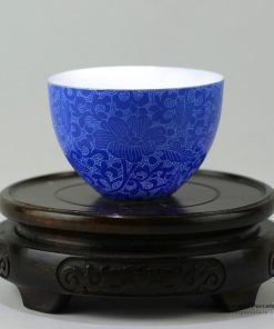 RZDD05_Hand needle painted Jingdezhen porcelain tea cups blue