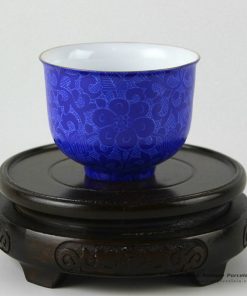 RZDD12_Hand needle painted Jingdezhen porcelain tea cups blue