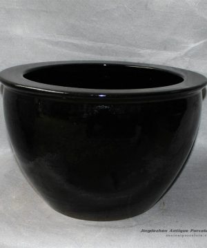 RZDE04_16″ Chinese ceramic fish bowls black