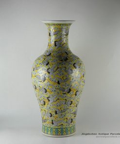 RZDS01_26.5″ Chinese famille rose painted crane porcelain vase