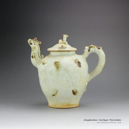RZEI05_7.7″ Antique finished Porcelain Chicken head Pot