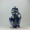 RZEY05_17.5″ Painted blue and white lady ginger jars