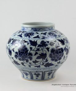 RZEZ02-A_15.5″ Ming dynasty reproduction Blue and white floral Jars