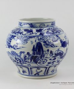 RZEZ02-F_High quality reproduction Guigu zi design blue and white Ming Porcelain Jar