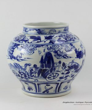RZEZ02-F_High quality reproduction Guigu zi design blue and white Ming Porcelain Jar
