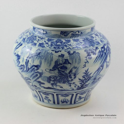 RZEZ03_blue and white Ming reproduction Porcelain Jars Xiaohe chase Hanxin design