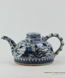 RZEZ05_8″ Reproduction Ming blue and white bamboo phoenix Porcelain pot