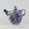 RZEZ06_10.5″ Ming Reproduction blue and white phoenix head Porcelain pots