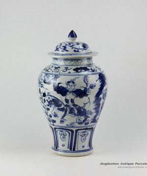 RZEZ10_16″ Ming Reproduction blue and white Guigu zi ginger jar