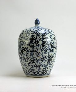 RZFB01_H14.2″ Jingdezhen Ceramic blue and white jars long life design