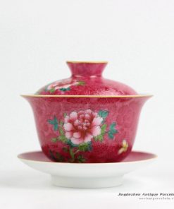 RZFK02_Jingdezhen Handmade Needle Painting flower pattern ceramic teaware gaiwan