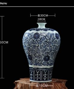 RZFQ09_Round shoulder small neck blue and white art craft porcelain decorative vase