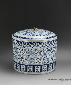 RZFR01_D9″ Ceramic Blue and White Floral Tea Pots