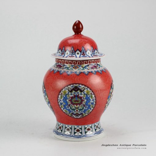RZFT02_China red ceramic candle knob lid jar