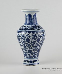 RZFU01_Floral blue and white Jingdezhen Jiangxi factory outlet porcelain vase in cheap price