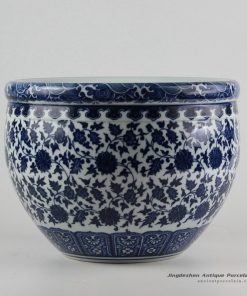 RZFU09-A_Blue and white manufacturer outlet floral ceramic planter