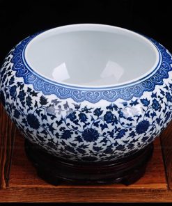 RZFU12_Wholesale supplier low price blue and white ceramic washing rinse pot
