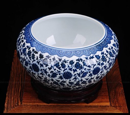 RZFU12_Wholesale supplier low price blue and white ceramic washing rinse pot