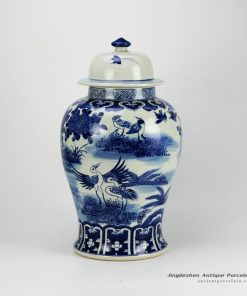 RZFZ02-A_Blue and white hand paint hot sale ceramic ginger jar