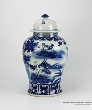RZFZ02-A_Blue and white hand paint hot sale ceramic ginger jar