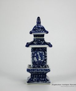 RZGE01-B_Blue and white ceramic pagoda figurine