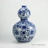 RZGM01_Hand paint interlock lotus pattern calabash shape big ceramic vase