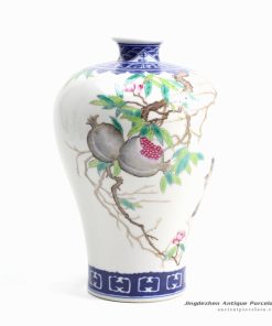 RZGU02_China art hand paint pomegranate pattern porcelain flower vase