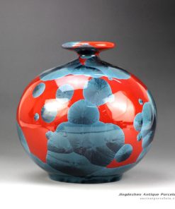 RZGW01-A_Photochromic crystaline glaze round abdomen red ceramic vase