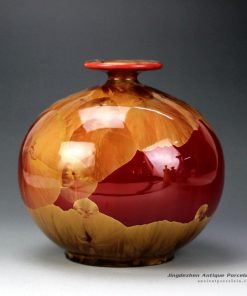 RZGW01-C_Flambe photochromic crystaline glaze glacier style ceramic flower vase
