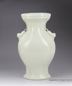 RZGY01_Streamline shape body solid color white chinaware vase