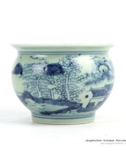 RZHC01_Blue and white hand paint Chinese countryside life pattern garden pots ceramic