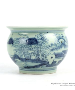 RZHC01_Blue and white hand paint Chinese countryside life pattern garden pots ceramic