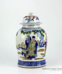 RZHD01_famille rose hand paint chinese traditional pattern ceramic ginger jar