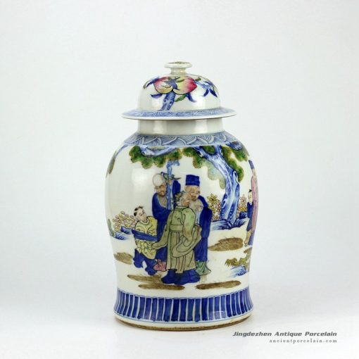 RZHD01_famille rose hand paint chinese traditional pattern ceramic ginger jar
