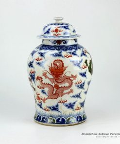 RZHE01_Chinese blue and white dragon pattern ceramic ginger jar