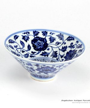 RZHL02-B_Funnel shaped wide open mouth hand paint floral pattern porcelain beautiful ceramic bowls