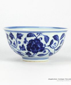 RZHL03-A_Round hand paint floral pattern blue and white ceramic dinnerware