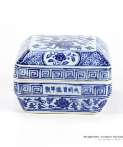 RZHL05_hand paint Ming Dynasty blue and white box shape sundries container
