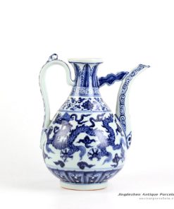 RZHL07_Chinese blue and white hand paint dragon pattern wine pot