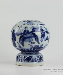 RZHL11_Irregular shape hand paint ancient Chinese scholar pattern designer ceramic vase