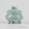 RZHL15-B_Elegant celadon green glaze porcelain tripod high quality censer thurible