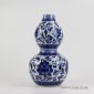 RZHL20_Bottle gourd shape blue and white hand paint lotus ceramic vase