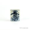 RZIQ01-B Reproduction ancient style hand paint under glaze blue lotus crane pattern ceramic brush holder