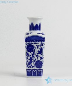 RZIY06_Wedding gift small dimension blue and white rectangular porcelain flower vase