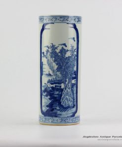 RZJI01 Chinese style blue and white hand paint landscape pattern porcelain rain umbrella stand