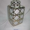 RZKA161306 Factory supplier wholesale price golden line pattern pottery square box jar